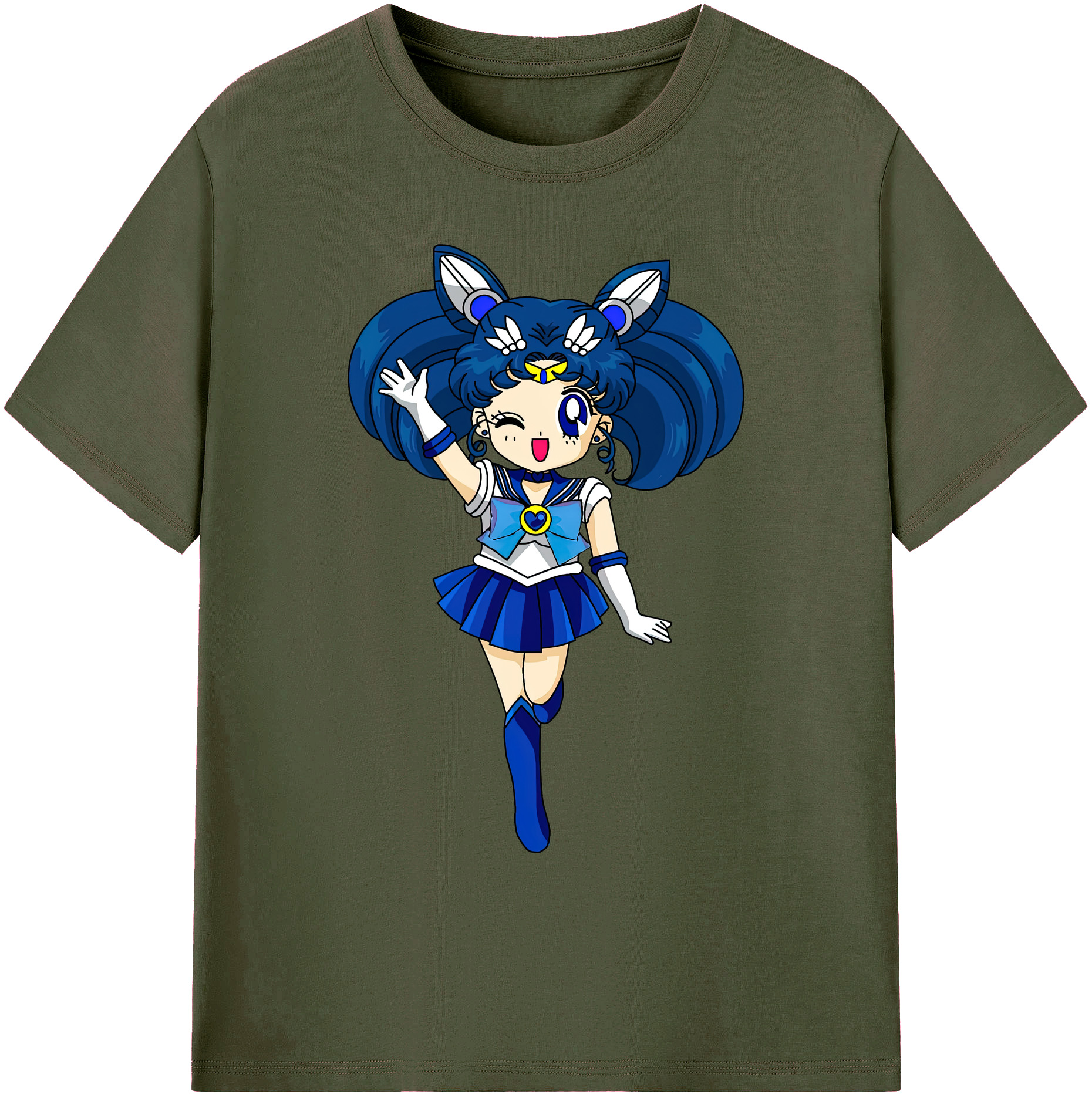 （画像用） 美少女戦士セーラームーン 水野 亜美 みずの あみ Sailor Moon Mizuno Ami 綿100％ メンズ半袖Tシャツ｜肌触りやわらか＆通気性